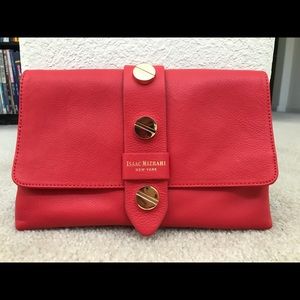 Isaac Mizrahi Pebbled Leather Olivia Clutch